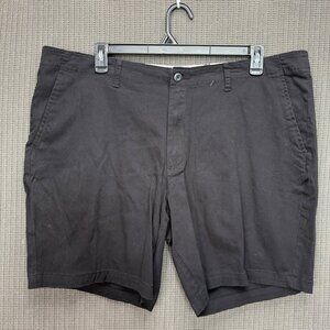 George Mens Size 44 Black Flat Front Above The Knee Shorts Cotton Blend